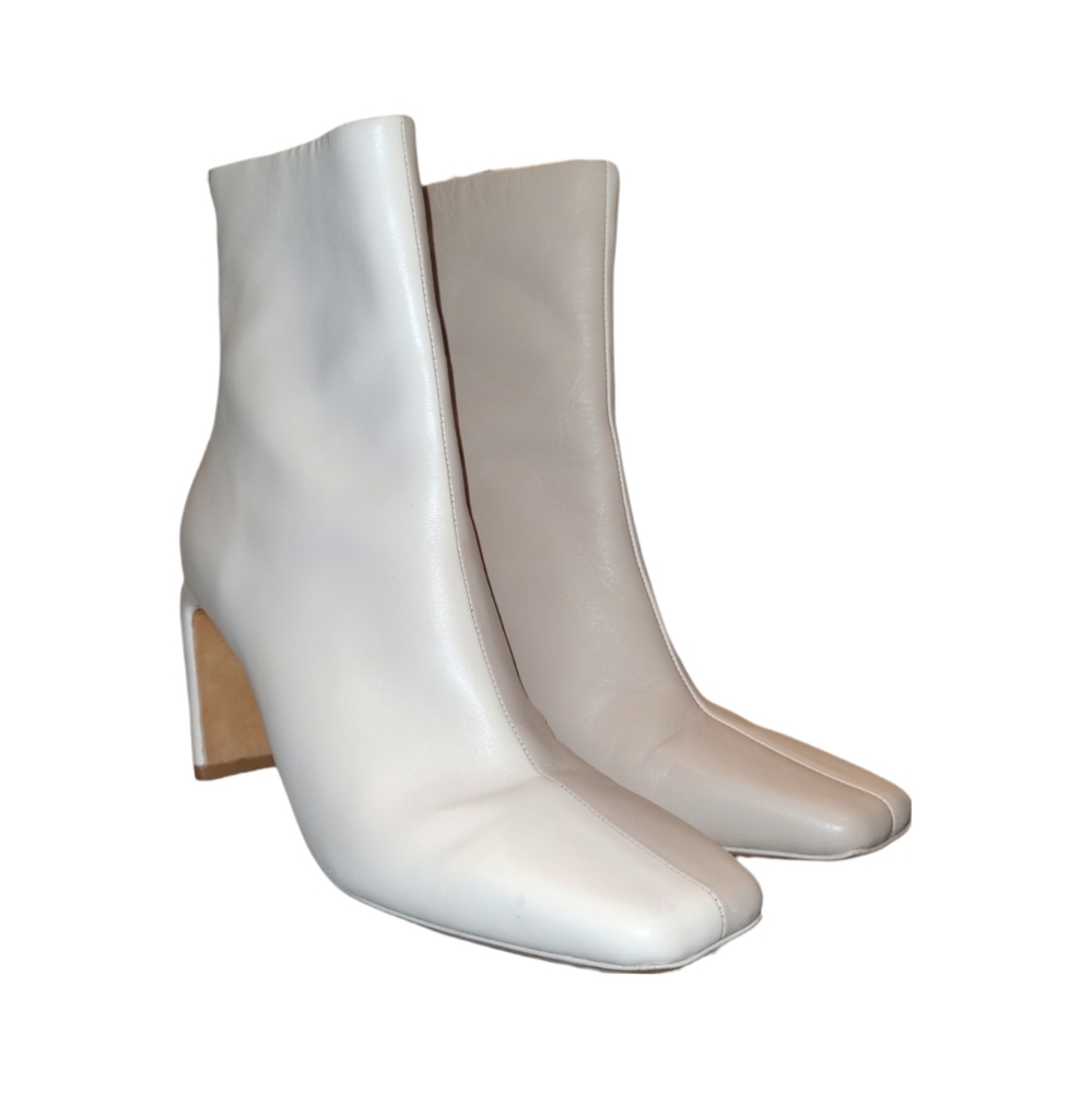 JONATHAN SIMKHAI | Kelsey Square Toe Leather Ankle Boots EU 40 / US 9.5
